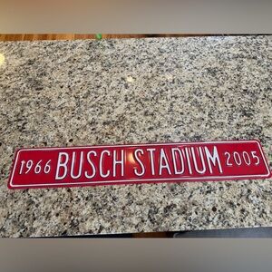 Busch Stadium Red Metal Sign